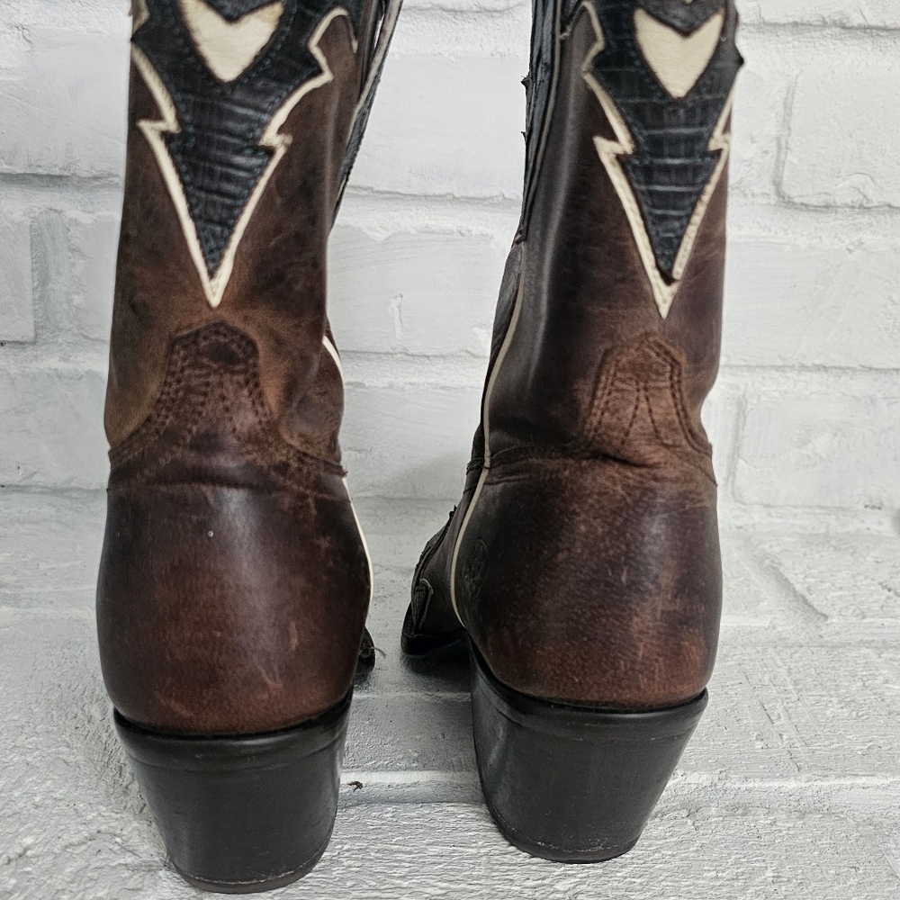 Ariat Brown Leather Western Cowboy Boots Womens Size 6 1/2 - Picture 6 of 6